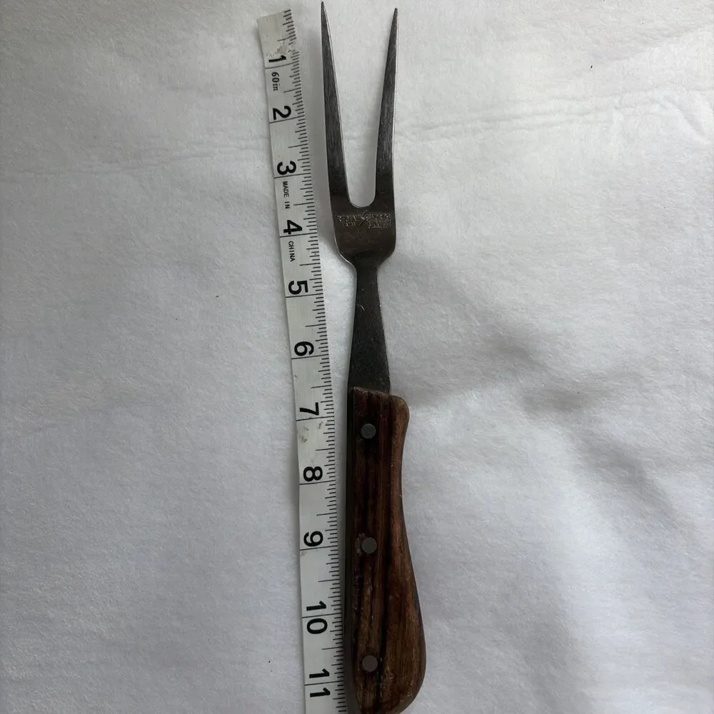 Vintage REGENT SWORDS Stainless Steel Meat Fork with Wood Handle 11